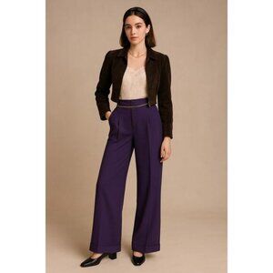 Vintage Richard Tyler Couture High Waisted Retro Pleated Purple Trousers 6